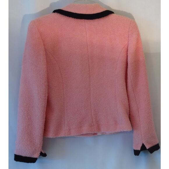 Marvin Richards Wool Short Teddy Jacket Size 4P Pink Black Cozy Retro Vintage - Picture 3 of 12